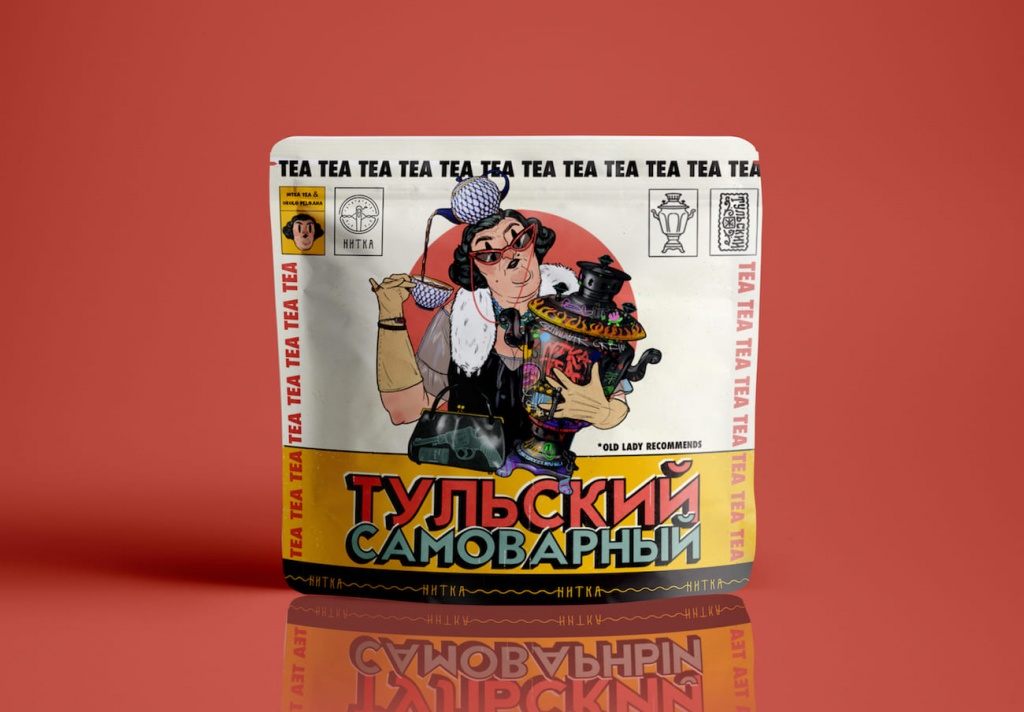 Упаковка чая Нитка Тульский самовар